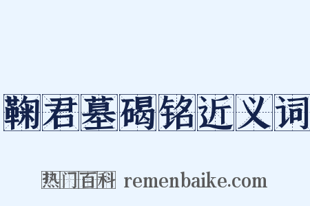 鞠君墓碣铭近义词是什么意思的图片